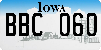 IA license plate BBC060