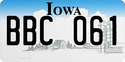 IA license plate BBC061