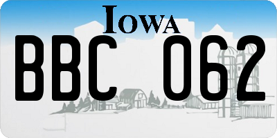 IA license plate BBC062