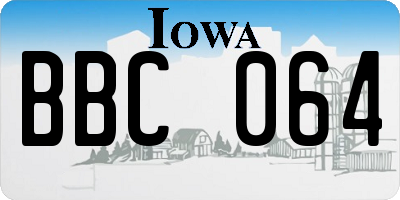 IA license plate BBC064