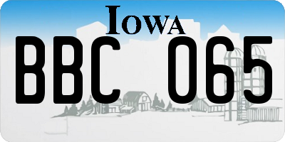 IA license plate BBC065