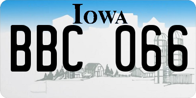 IA license plate BBC066