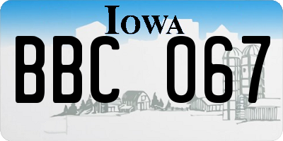 IA license plate BBC067