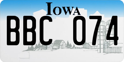 IA license plate BBC074