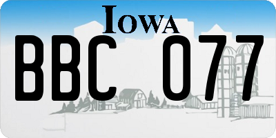 IA license plate BBC077