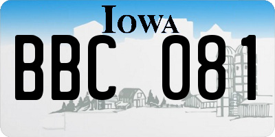 IA license plate BBC081