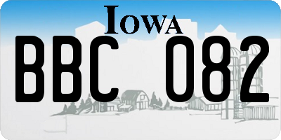 IA license plate BBC082