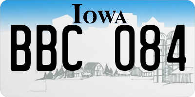 IA license plate BBC084