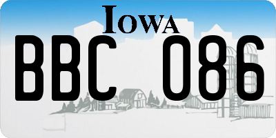 IA license plate BBC086