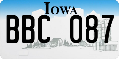 IA license plate BBC087