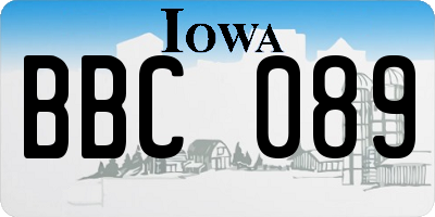IA license plate BBC089