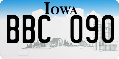 IA license plate BBC090
