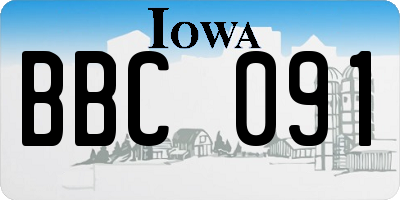 IA license plate BBC091
