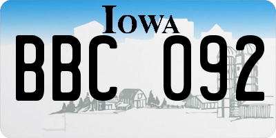 IA license plate BBC092