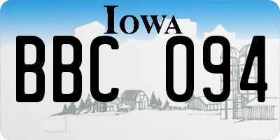 IA license plate BBC094