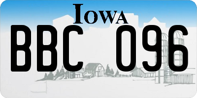 IA license plate BBC096
