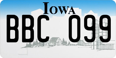 IA license plate BBC099