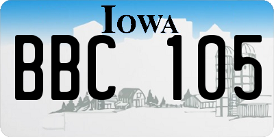 IA license plate BBC105