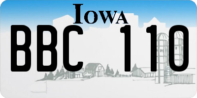IA license plate BBC110