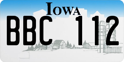 IA license plate BBC112