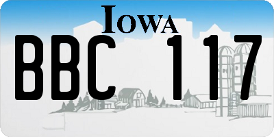 IA license plate BBC117