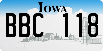 IA license plate BBC118