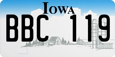 IA license plate BBC119