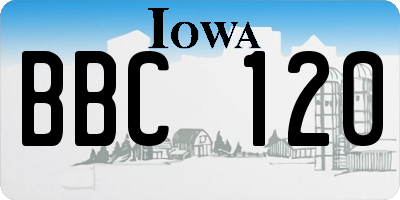 IA license plate BBC120