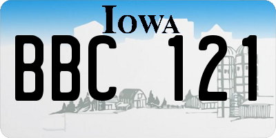 IA license plate BBC121
