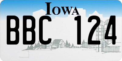 IA license plate BBC124