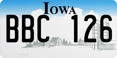 IA license plate BBC126