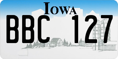 IA license plate BBC127
