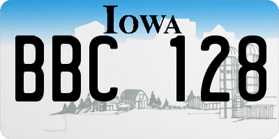 IA license plate BBC128