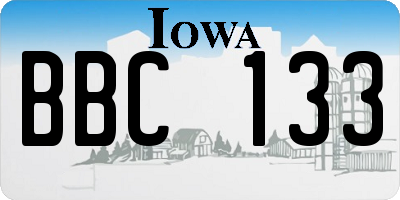 IA license plate BBC133