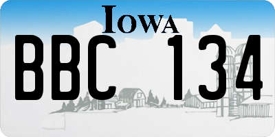 IA license plate BBC134