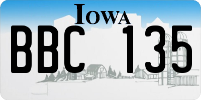IA license plate BBC135