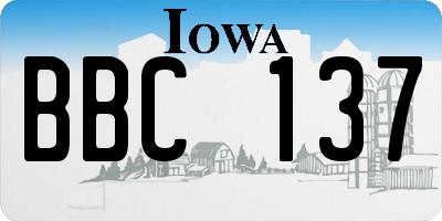 IA license plate BBC137