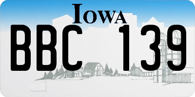 IA license plate BBC139