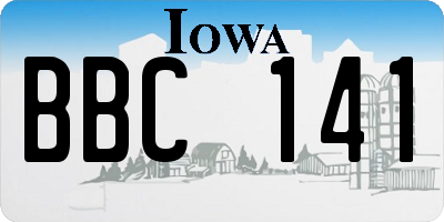 IA license plate BBC141