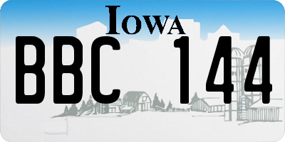 IA license plate BBC144