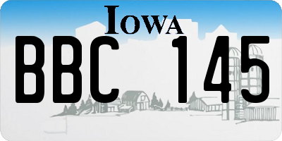 IA license plate BBC145