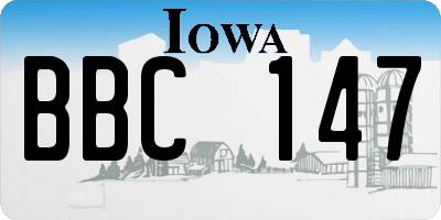 IA license plate BBC147