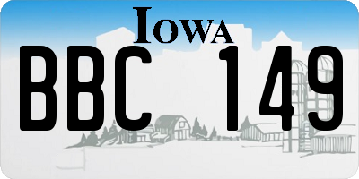 IA license plate BBC149