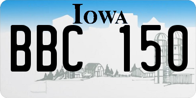 IA license plate BBC150