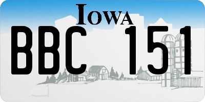 IA license plate BBC151