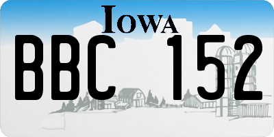 IA license plate BBC152