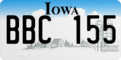 IA license plate BBC155