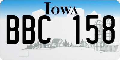 IA license plate BBC158