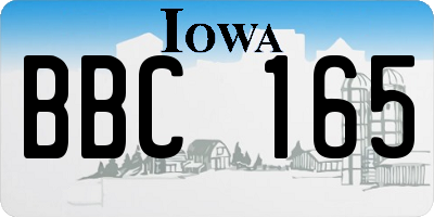 IA license plate BBC165