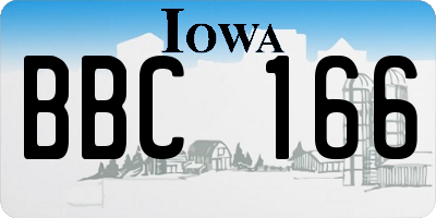 IA license plate BBC166